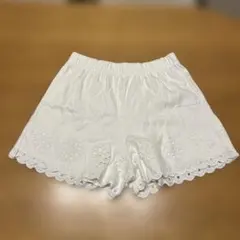 Zarakids刺繍入りホワイトショートパンツ 160