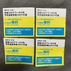 安城コロナワールド 天然温泉 コロナの湯 レンタルタオル 無料券 東海ウォーカーのサムネイル