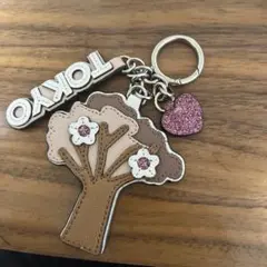 MICHAEL KORS 桜の木 キーホルダー グリッター ハートチャーム