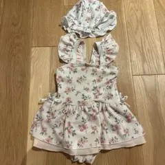 petit main 女児　花柄スイムウェア　100cm