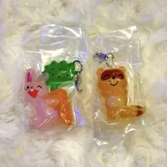 ノンタン ガチャ めじるしアクセサリー うさぎさんA たぬきさん