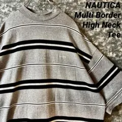 NAUTICAビンテージ ハイネック マルチボーダー Tシャツ 古着 ノーティカのサムネイル