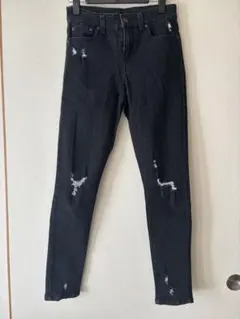 デニムダメージスキニーパンツ