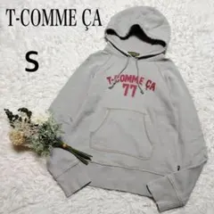 T-COMME ÇA＊パーカー　フード付き　ロゴ　カジュアル　綿100% Ｓ