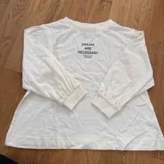 ホワイト長袖カットソー メッセージプリント