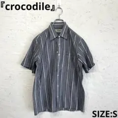新品未使用タグ付き【crocodile】ストライプ柄半袖シャツ　Sのサムネイル