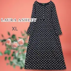 ローラアシュレイ ロングワンピース 小花柄 コットン XL マカオ製
