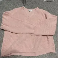 UNIQLO :C Vネックニット ピンク Lサイズ