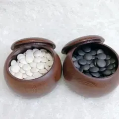 蛤碁石 那智黒石 碁石 碁笥 セット - メルカリ