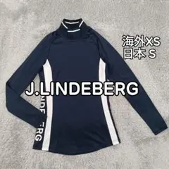 J.LINDEBERG ゴルフウェア モックネック ニット S ネイビー 紫 - メルカリ