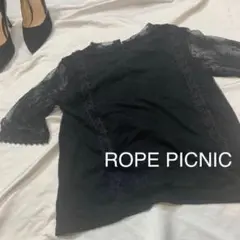 ◇1482【黒花柄レース】ロペピクニック カットソー