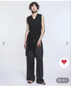 BRILL ブラック Vネック ノースリーブ　ニット