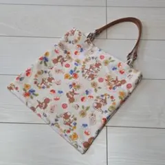 花と動物プリント トートバッグ