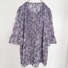 極美品 24年♡レリアン プルオーバーブラウス チュニック ネイビー 13+