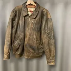 レザージャケット ブラウン パラシュートエンブレム