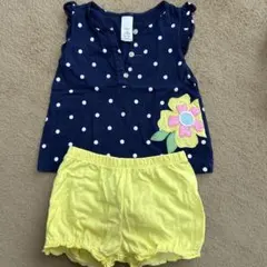 カーターズ　水玉模様トップスとショートパンツセットアップ