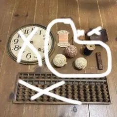 シャンティ様専用　アンティーク 時計 文字盤 そろばん アイヌ紋様 ５玉そろばん
