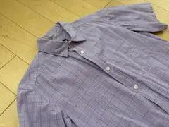 OLD stussy 紫 チェック柄 半袖シャツ 2000年