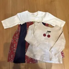 petit main チェリー柄 長袖カットソー 90cm
