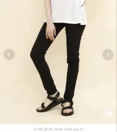 新品 ハイウエストストレッチ美脚スキニーレギンスパンツ ブラックM アイモハ