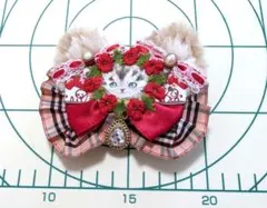 ハンドメイド　ヘアクリップ　 猫耳　もふもふ