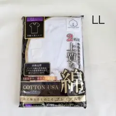 メンズ インナー Vネック シャツ 半袖 肌着 綿100% LLサイズ 2枚組