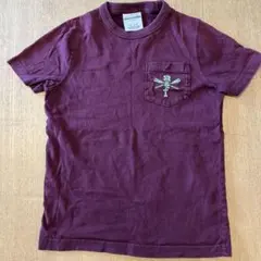 バーガンディ ポケット付き Tシャツ 130㎝