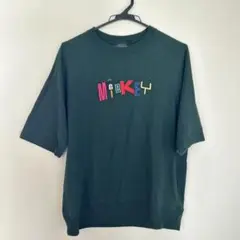 【美品】ミッキー 半袖Tシャツ ダークグリーン