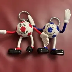 サッカーボールくねくね人形キーホルダー２点セット
