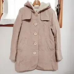 ★フランシュリッペ　ボア付コート/ピンクベージュ