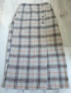 【美品】chocol raffine robeチェック柄 ボタンデザインスカート