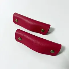 人気　ハンドルカバー　レッド　PUレザー　バッグ　かばん　可愛い　軽量　２本