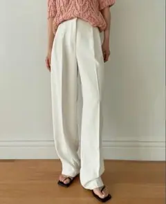 【Didot.showroom】ホワイト ワイドレッグパンツ
