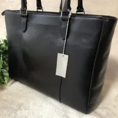 【美品】　バーニーズニューヨーク　オールレザー　トートバッグ　ネイビー　A4 美品✨バーニーズニューヨーク トートバッグ レザー ネイビー A4収納