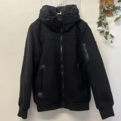 訳アリ！珍しいメルトン素材のボリュームネック　ウール混スペイシーブルゾン