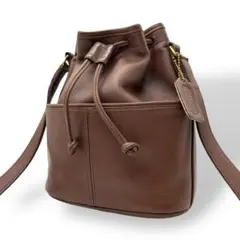 美品 1542 Vintage COACH ショルダーバッグ グラブタンレザー