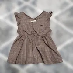 branshes　ブランシェス　チェック柄 フリル袖 チュニック 120cm