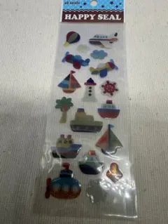 平成レトロ・当時物立体感ぷっくり乗り物HAPPY SEAL ホログラムシール