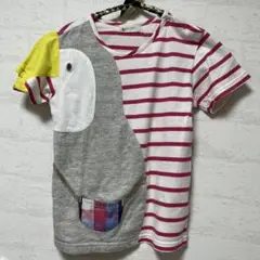 ストライプ Tシャツ　ポケット付き　鳥のサムネイル