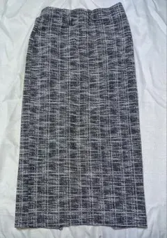 チェック柄タイトスカート スリット入り