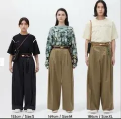 GU× beautiful people タックワイドパンツ　S