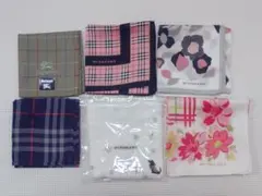 BURBERRY バーバリー ハンカチ 花柄 チェック柄 6枚セット