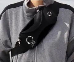 ●新品●ボディバッグ ウエストポーチ ランニングバッグ＜黒＞軽量 ショルダー