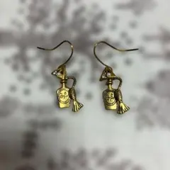 アンティークゴールドピアス　香水瓶　パール