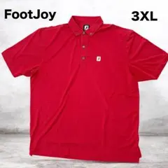 FootJoy フットジョイ 3XL 赤 半袖ポロシャツ ゴルフウェア ボーダー