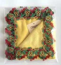 【新品未使用】近沢レース タオルハンカチ 覆面レスラー カナリアイエロー