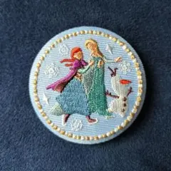 ディズニー　刺繍　缶バッチ　アナと雪の女王