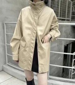 【美品】mystic フェイクレザーブルゾン