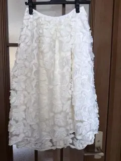 チェスティ　白色　花柄立体レーススカート