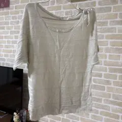 favori 半袖 ニット トップス アイボリー